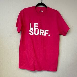 Le Surf Crew Neck Short Sleeve Knit Tee Pink Size Medium